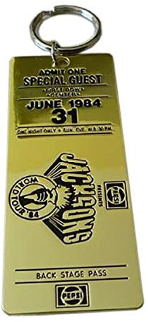 Michael Jackson World Tour 84 Schlüsselanhänger Pepsi Backstage Pass Ticket