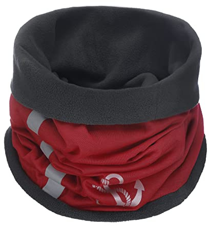 modAS Unisex Schlauch-Halstuch Fleece mit Anker-Print - Halsschlauch Loopschal Damen Herren Halswärmer