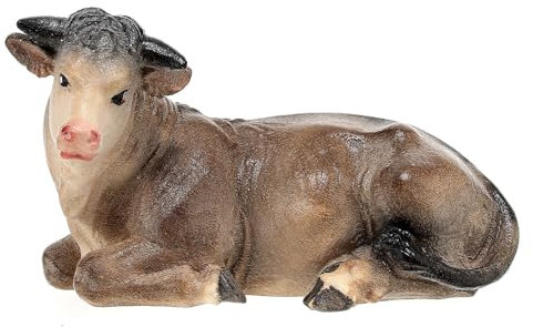 Liegender Ochse für Krippe Kostner Grödnertal Holz 9.5cm