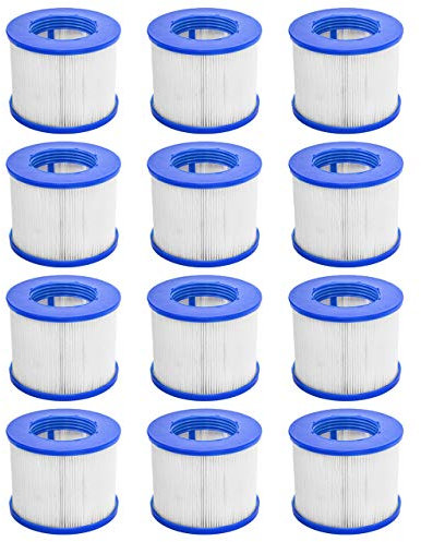 CosySpa Filtre pour Spa Gonflable Cartouche Filtration Standard et Vissées pour Spa | Pack de 1, 6 et 12 | Compatible avec Cosy Spa et Autres Types de Bain à Remous (Lot de 12, À vis)