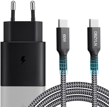 25W USB C Ladegerät Schnellladegerät für Samsung Galaxy S24 S23 S22 S21 S20 FE A54 A53 A34 A23 und andere Handy, USB C Fast Charger Adapter Netzteil mit Ladekabel Typ-C Schnellladekabel (Schwarz)