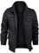 KUDORO Veste d'Extérieur Homme Militaire de Coupe-Vent Travail en Coton Blouson Homme Cargo Léger Casual pour Printemps été à Zippé Classique Décontracté(Noir,M)