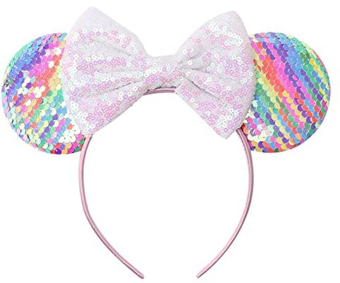 AQOKKA Mouse Ears Headbands with Bow Minnie Ears Cosplay Costume Hair Accessories for Women Girls Birthday Party Decoration