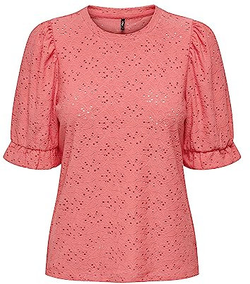 ONLY Damen Onlsmilla S/S Puff Top Jrs, Tea Rose, L