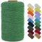 LEREATI Makramee Garn 1mm x 390m Baumwollgarn Geflochten Baumwollschnur Natürliche Baumwolle Garn, Bunt Macrame Cord 1mm für DIY Stricken Wandbehang Vorhang Hängepflanze Handtasche (Grün)