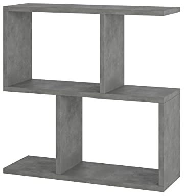 HOCUS PICUS | Moderner Holz Beistelltisch mit 2 Etagen | Vielseitiger Sofatisch, Regal-Organizer | Ideal für Büro, Wohnzimmer | 60 x 60 x 19,5 cm | Retro Grau