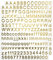 sourcing map Alphabet Buchstaben Zahl Aufkleber Folie Glitzer Selbstkleber für Harz Form Zeichen Scrapbooking Handwerk Gold 2 Blätter