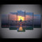 Targawerelax Leinwanddruck 5 Paneele Landschaft Sonnenuntergang Lichter Flugzeug Rasen Leinwand Malerei Poster Und Drucke Wandkunst Bilder Cuadros Home Decor Kein Rahmen 150x80cm