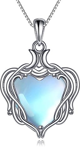 YAFEINI Collana con albero della vita, con pietra di luna, in argento Sterling 925, con albero della vita, idea regalo per donne, ragazze, mamma, Argento sterling, Pietra di luna