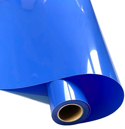 Mauts Rollo de vinilo de transferencia de calor, papel de transferencia de calor azul zafiro, vinilo adhesivo permanente para planchar, rollo de vinilo con respaldo para camisetas, sombreros, ropa,