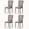 JaHECOME 4er Set Esszimmerstühle mit Kunstleder-Bezug, hoher Rückenlehne, Gitter Leichtbau Design, Essstuhl mit Metallbeine, für Esszimmer Küche Wohnzimmer (4, hellgrau)