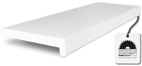 HausFux Fensterbank innen Kunststoff | PVC nach Maß inkl. Seitenabschlüsse (Weiß, T x L | 40 x 80 cm)