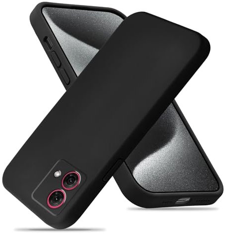 MOJIA Silicone Case for Motorola Moto G84 5G, Ultra Slim Soft Liquid Silicone Shockproof [Anti-oil and anti-fingerprint] Phone Case Cover with Anti-Scratch Microfiber Lining. Black