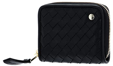 Abro Leather Piuma Weaving Zip Wallet S Black/Gold