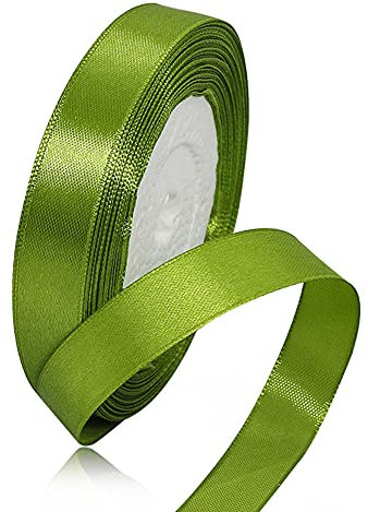 Olivgrün Satinbands 15mm Breit, 22m Armeegrün Schleifenband, Geschenkband für Geschenkverpackungen, Blumensträuße, Nähprojekte, Schleifenherstellung, Geburtstags- und Hochzeitsdekorationen