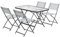 Outsunny Ensemble de Jardin 4 chaises + 1 Table Salon de Jardin 5 pièces pilables chaises textilènes et Plateau en Verre trempé Gris