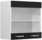 Vicco Hängeschrank R-Line, Wandhängeschrank, Schwarz Hochglanz/Weiß, 60 cm mit Glastüren