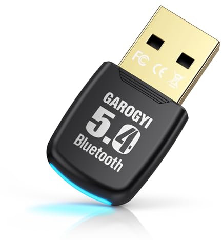 GAROGYI Dongle Bluetooth 5.4 Mini Pro, clé bluetooth, Adaptateur Bluetooth USB pour PC, Faible Latence pour Clavier Souris Casque Manette de Jeu Enceinte Écouteurs, Compatible avec Windows 11/10/8.1/7