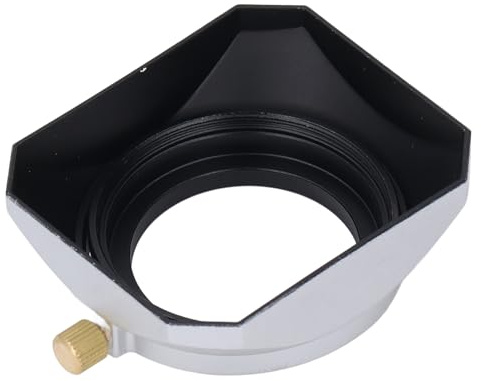Quadratische Gegenlichtblende aus Metall, Retro-Gegenlichtblende, Umkehrbarer Gegenlichtblende für 40,5 Mm oder Mehr Brennweite, Silber