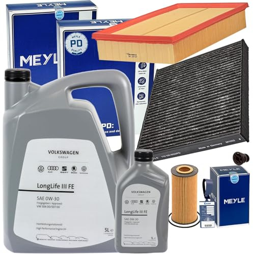 Meyle Filterset Satz 0W30 | 1123260022/PD+1123210030+1003220022+47197 0W30 für Passat 3G Golf 7 A3 8V TT