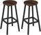 Klihome Barhocker 2er Set, Barstühle mit Metallgestell, Bar Hocker rund, Küchenstühle mit Fußstütze, Tresenhocker 150 kg belastbar, für Bar Kücheninsel Esszimmer, Vintagebraun, K0010BH-2