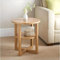 Dylex Oak Effect Round Coffee Table, Side Table with 2 Shelves, Sofa End Table, Lamp/Plant Table for Living Room, Bedroom, Hallway