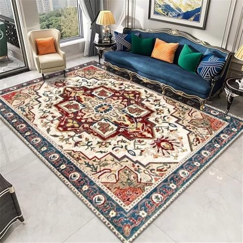 RUGMRZ Teppich Für Draußen Kinderzimmer Teppiche Verschleißfestes schönes rotes Druckdesign waschbar Spiele Teppich Kinderteppich Wald 120X200CM