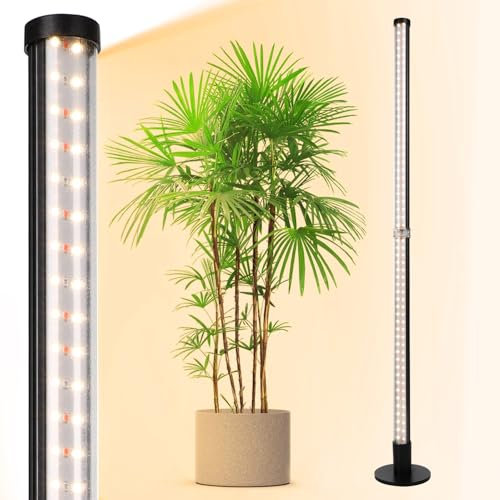 Rosnek Pflanzenlampe LED, 2 Köpfe Grow Lampe mit Zeitschaltuhr 4/6/12 Std, 360 ° Verstellbare Pflanzenlicht, Wachstumslichter mit USB Adapter, 3 Lichter Modi und 10 Helligkeitsstufen