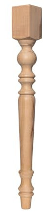 Goji Home Decor Pied de table en bois de ferme - 73 cm - En bois de hêtre brut - 1 pièce - Marron - Tourné - À visser - Pour la maison, le bureau, le jardin, la cuisine, l'ordinateur, le travail
