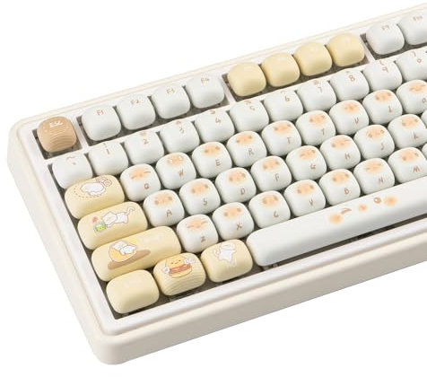 COOMICKEY MOG Profile Keycaps, PBT Keycaps 60 75 100 Prozent, Cute Cat Keycap Set Dye-Sublimation, 136 Tasten Custom Keyboard Key Cap für Cherry Gateron MX Switches Mechanische Tastaturen