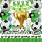 148pcs Fournitures de de Foot ball Anniversaire Kit,Foot ball Vaisselle Décorations de Anniversaire pour 20 Invités,Foot Assiettes en Papier,Bannière,Ballons Décorations de Foot-ball