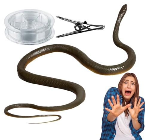 Serpent farceur - Faux Serpent avec Pince à Ficelle, Jouet farceur hilarant pour Les Amis | Accessoire Serpent farceur réaliste, Jouet d'extérieur, Article farceur Surprise, Cadeau