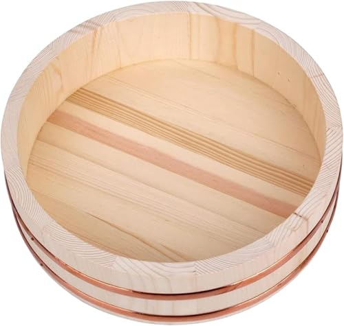 12 Größen Japese Holz Reis Rührschüssel Sushi Oke Reis Fass Hgiri Sushi Reis Servierwanne Mit Kupfer Bds Für Die Restaurierung Zuhause, 60x16cm
