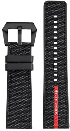 NBCNZCTSAS 24 mm Canvas-Silikon-Armband, passend for Panerai Stealth PAM1391/1565 Lumino 1404 Serie, Nylon-Gummi-Uhrenarmband, Uhrenzubehör