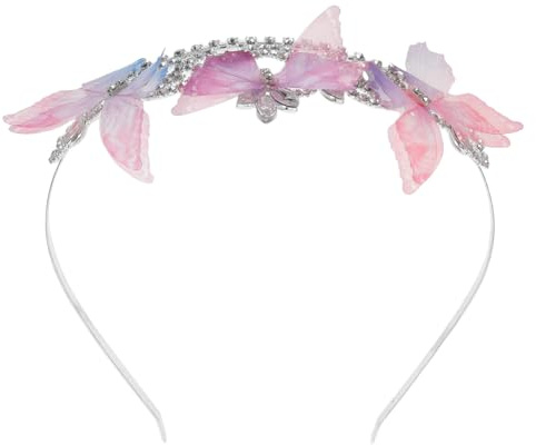 VALICLUD Schmetterlingshaarkranz mit Strasssteinen Prinzessinnen-haarreif Juwelen-haarreif Elegante Göttinnenkrone Haarschmuck für Mädchen Party-haarband