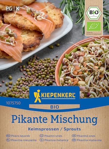Kiepenkerl BIO Keimsprossen-Saat Mischung 1075750, Keimsprossensaat | Kräutersamen & Brokkolisamen, verzehrfertig in 3-7 Tage, aromatisch