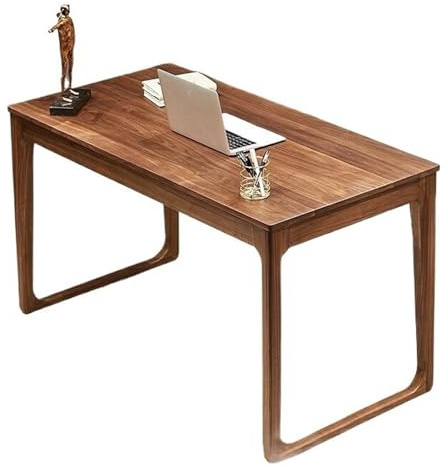 YANG11FAN Estación de Trabajo PC Escritorio Moderno de Nogal Negro con cajón, Mesa de Estudio y Escritura, Estilo Minimalista, for Oficina en casa o Sala de Estar.(M)
