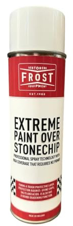 FROST Extreme Paint Over Stone Chip White 500ml Aerosol – Durable Automotive Stonechip Spray Paint – Paint Over Stone Chip Protection for Car Sills, Wheel Arches, Underbody