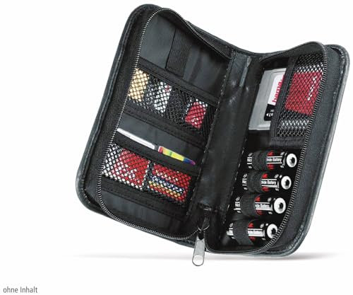Hama Speicherkarten-Tasche für 4 Speichermedien, 4 Batterien, 3 Adapter, Schwarz, Universal, 4007249471536, 1 - Pack