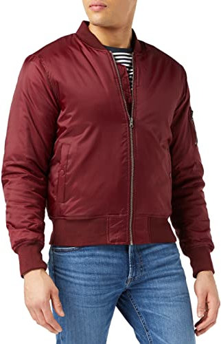 Urban Classics Herren Bomberjacke Basic Bomber Jacket TB861, Gr. XXXX-Large (Herstellergröße: 4XL), Rot (Burgundy 606)