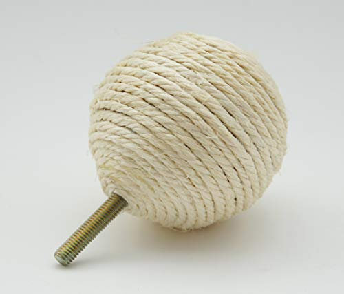 Sisalkugel Abdeckkugel für Kratzbaum Katzen Sisalball Katzenspielzeug Kratzstamm 7,5 cm Ø mit integrierter Gewindeschraube M8