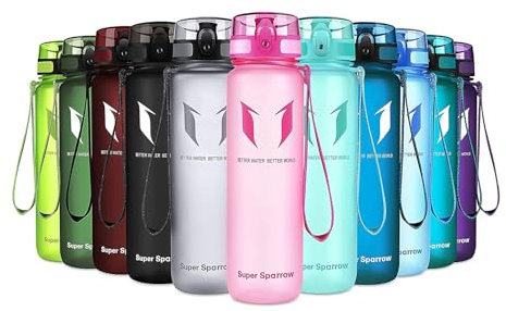 Super Sparrow Botella de Agua Deportiva - 750ml - Sin BPA (Mate- Rosa)