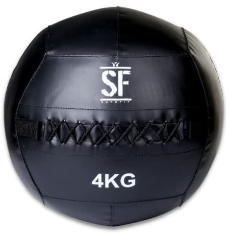 SUPRFIT – Medizinball 4 kg für Cross- & Functional Training – Wall Ball mit weichem Polster & griffiger PVC-Oberfläche – Gewichtsball zum Training von Explosivkraft, Kondition & Koordination