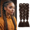 Silk-co Silk-co 3 Stück Flechthaar Ombre Afro Twist Braid Haarverlängerungen Häkelbox Synthetische Jumbo-Zöpfe 24 Zoll 300 g-Mittelbraun