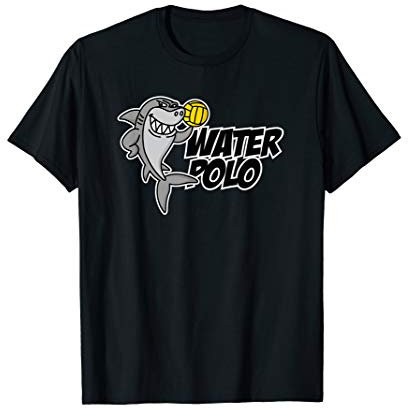 Wasserball Water Polo lustig Hai Cartoon Kinder Geschenk T-Shirt
