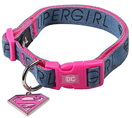 CERDÁ LIFE'S LITTLE MOMENTS - Super Girl Hundehalsband Mittelgroße Hunde | Supergirl Halsband Mittelgroße Hunde Offizieller Lizenz, S-M