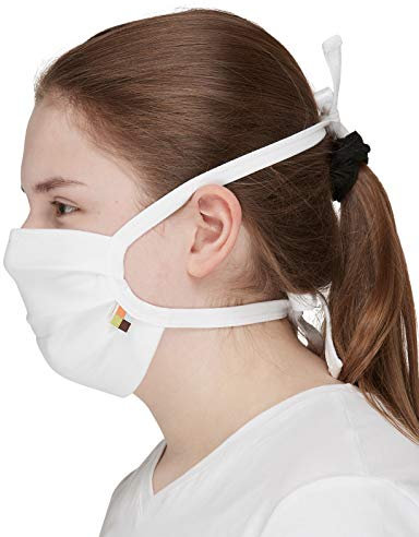 loud + proud Unisex 5 Binden Mund- und Nasenmasken, Weiss, one zize