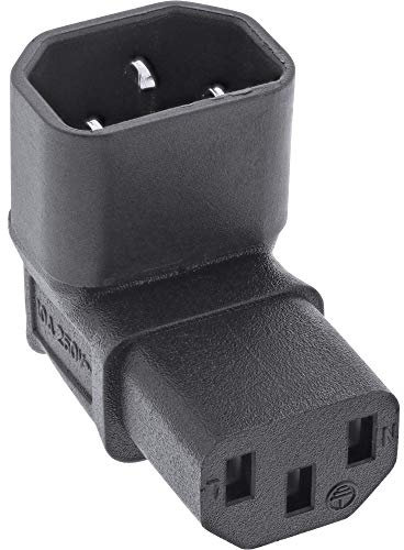 InLine® 16723F - Adaptador de Red IEC 60320 C14 / C13, ángulo Superior/Inferior, 3 Polos