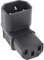 InLine® 16723F - Adattatore di alimentazione IEC 60320 C14/C13, angolo superiore/inferiore, 3 poli