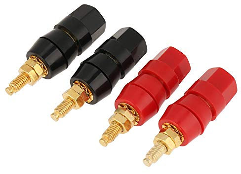 Oumefar 4 Pcs Banana Socket Test Probe Audio Speaker Terminal Binding Post 4mm Panel Mount Banana Socket Plug Jack Socket Adapter Connector for Banana Jack Adapter Connector